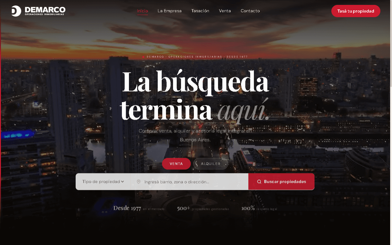Sitio Web para Inmobiliaria | Demarco