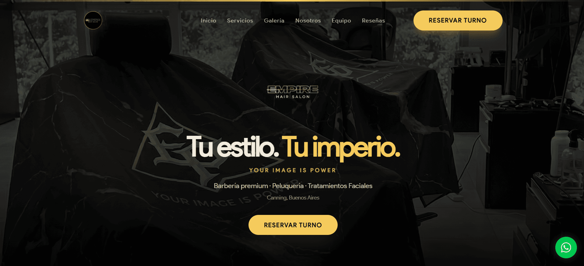 Landing Page para Barbería | Empire Hair Salon